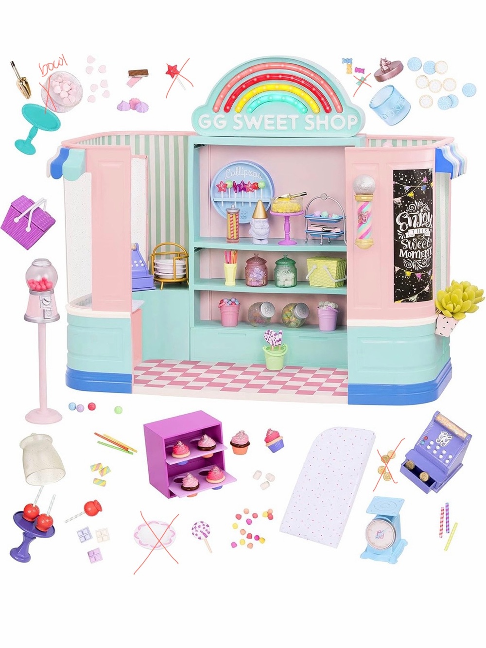 Glitter Girls Sweet Shop Playset - Pastel Pink & Mint Candy Store - Picture 9 of 9